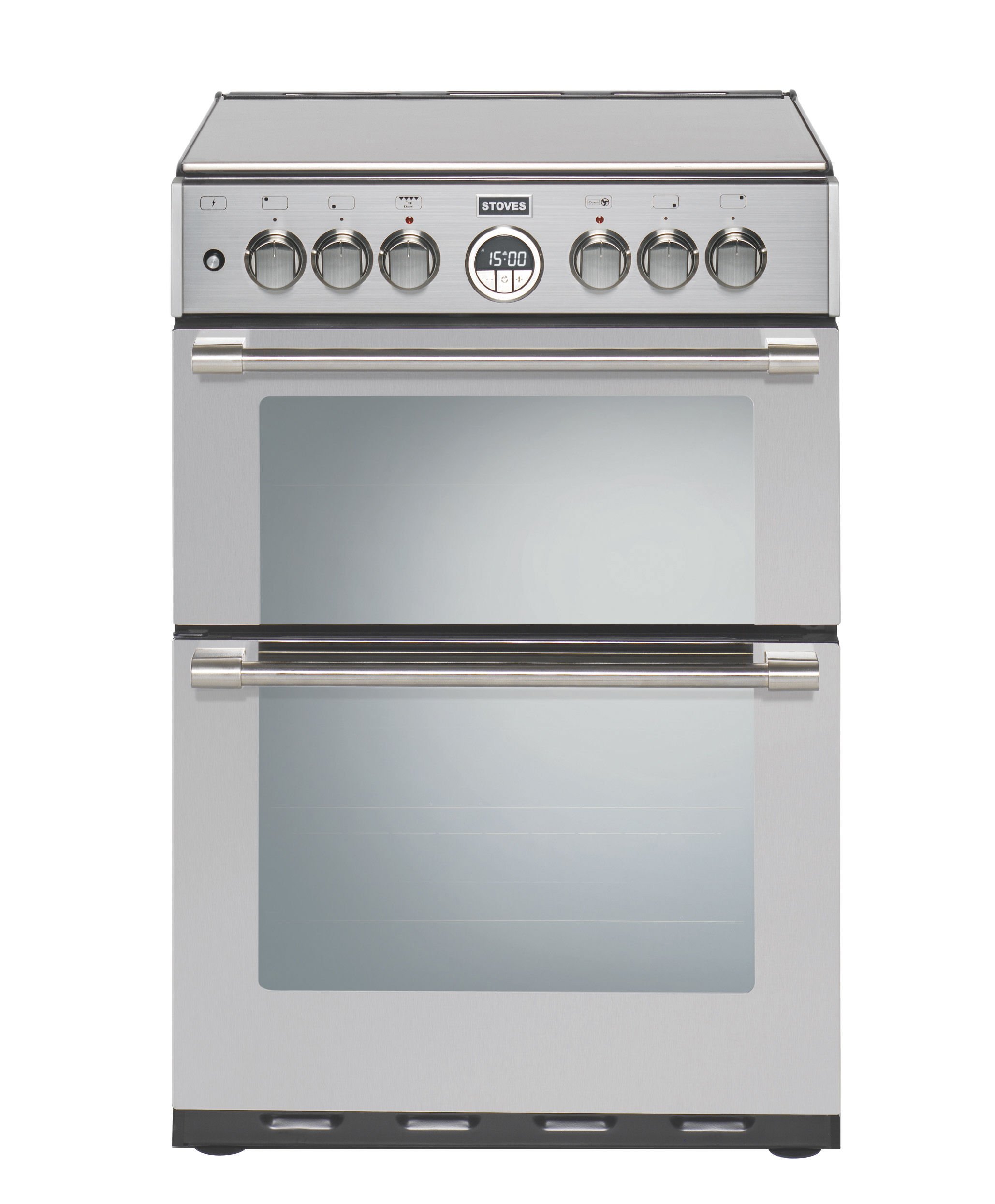 60cm Dual Fuel Range Cooker With Glass Lid, 4 Burner Gas Hob, Conventional Oven & Grill and Fanned Main Oven