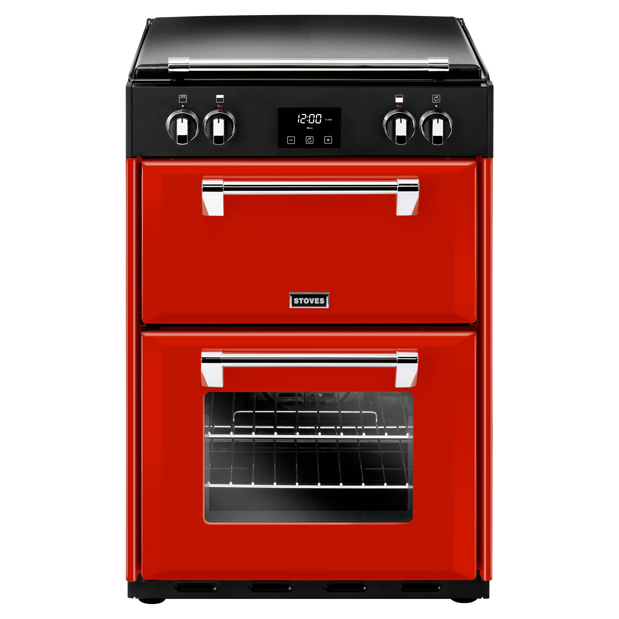 60cm Electric Range Cooker With Cast Aluminium Lid, 4 Zone Electric Induction Hob, Conventional Oven & Grill and Multifunction Main Oven