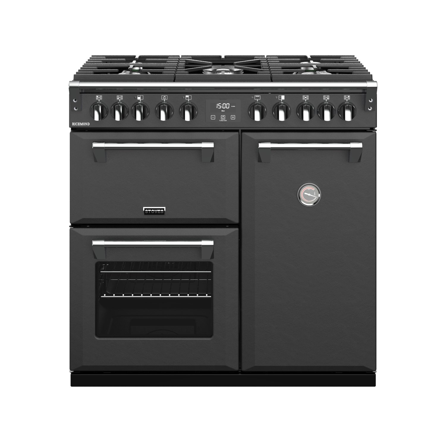 90cm Dual Fuel Range Cooker With A 5 Burner Gas Hob, Conventional Oven &amp; Grill, Multifunction Main Oven And Tall Fanned Oven