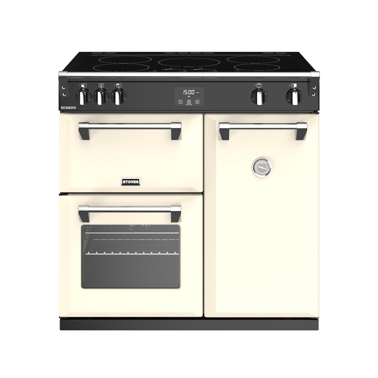 90cm Electric Induction Range Cooker With A 5 Zone Induction Hob, Conventional Oven & Grill, Multifunction Main Oven And Tall Fanned Oven. Requires 32A connection.