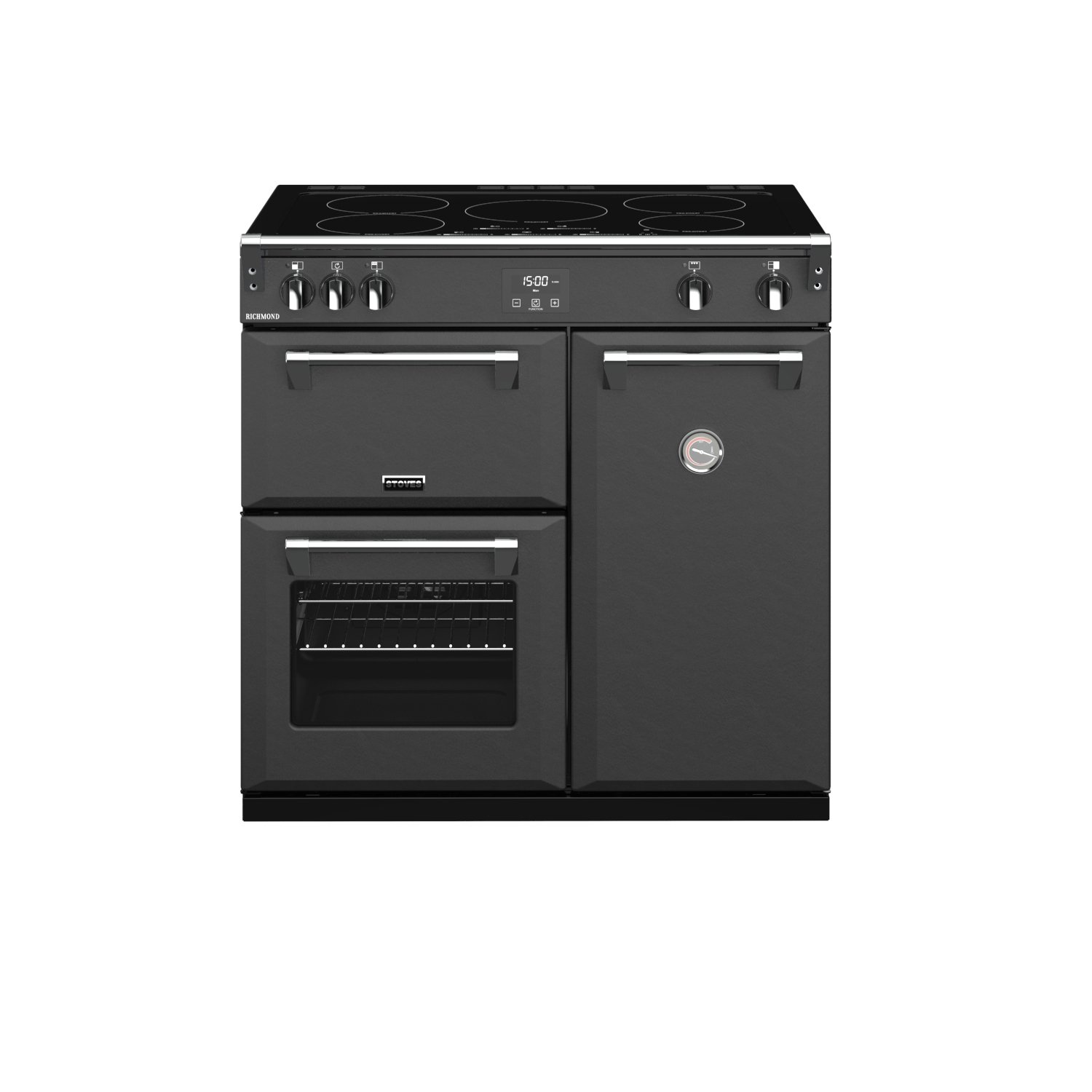 90cm Electric Induction Range Cooker With A 5 Zone Induction Hob, Conventional Oven & Grill, Multifunction Main Oven And Tall Fanned Oven. Requires 32A connection.
