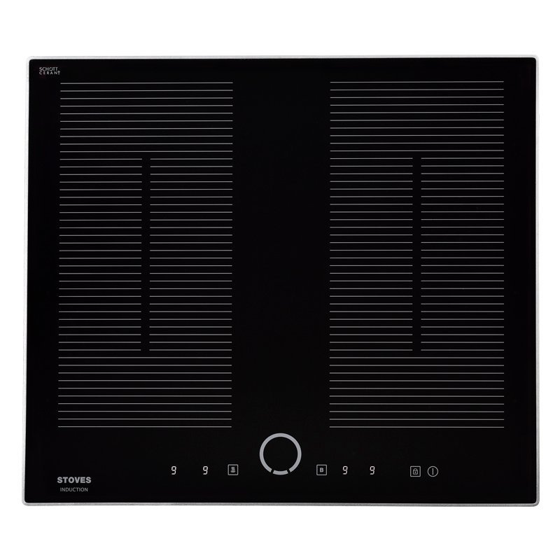 60cm built-in 4-zone electric induction hob. Additional features include touch controls, 9 power settings, boost function, residual heat indicator and easy clean surface.